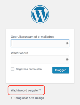 WordPress wachtwoord vergeten